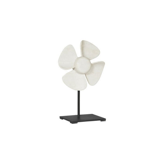 White Marble Flower on Iron Stand