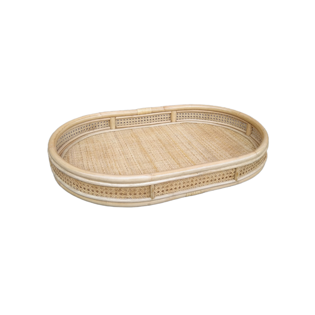 Oval Wicker Tray