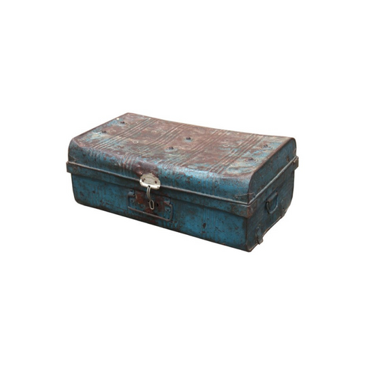 Antique Metal Trunk Blue