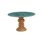 Marble Dining Table Round with Wooden Base