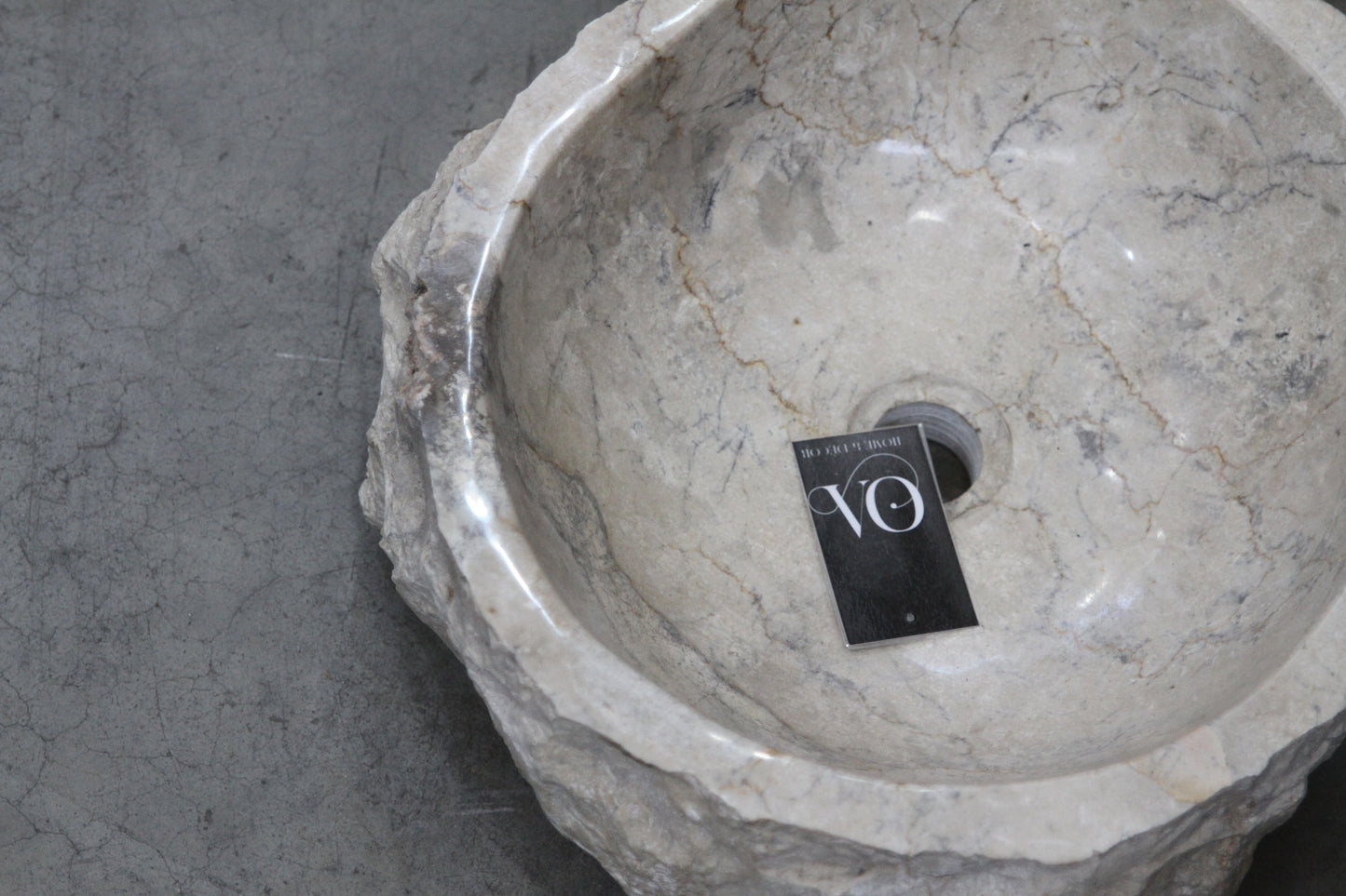 White Marble Oval Basin - Rough