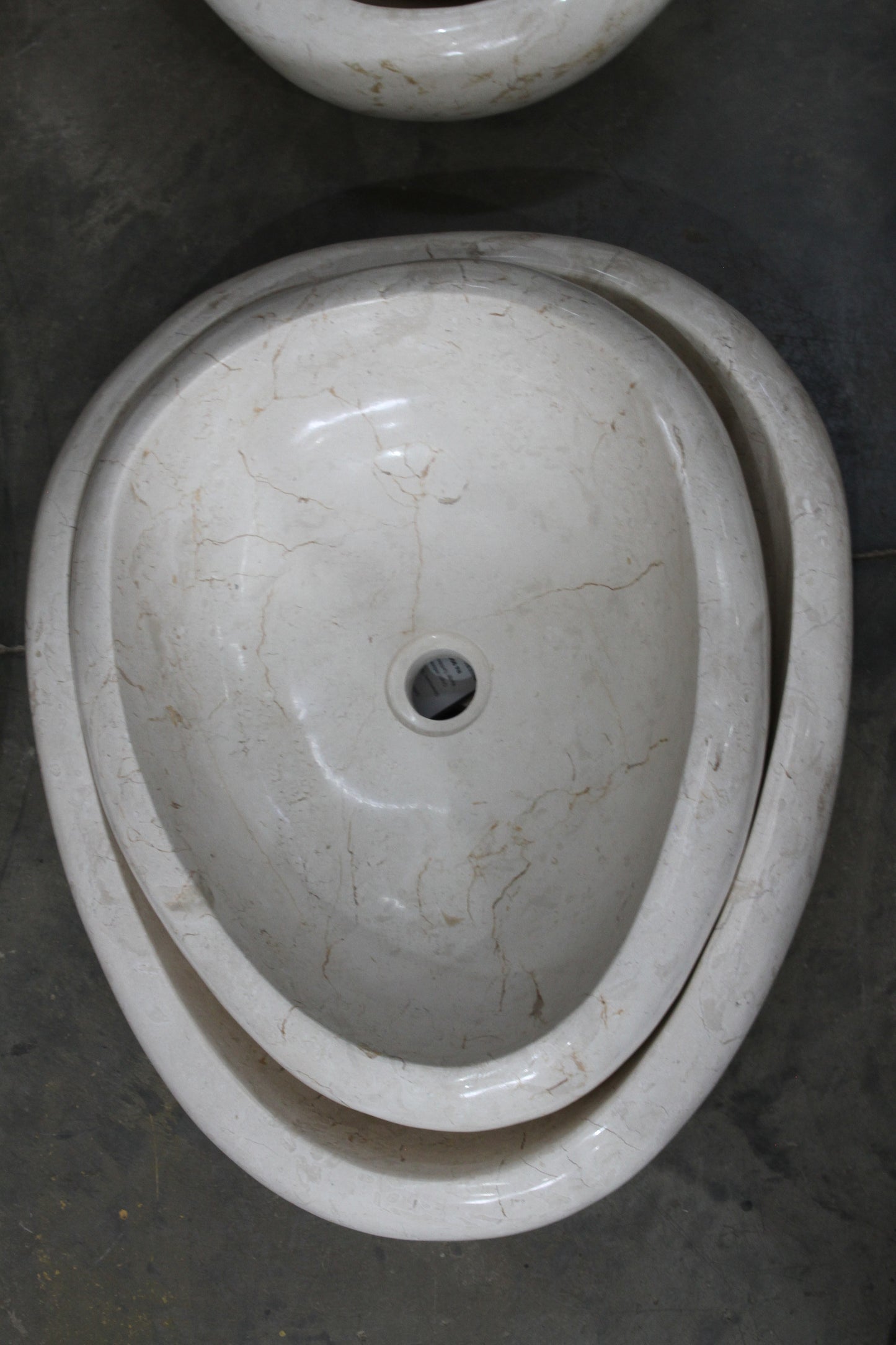 Beige Oval Marble Basin