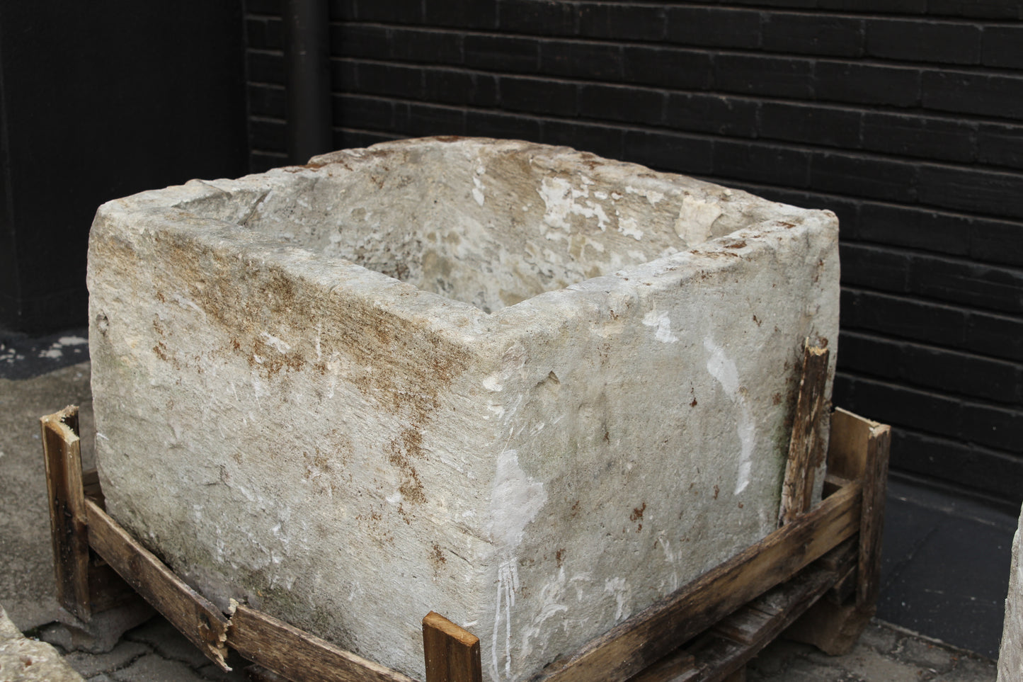 Square Limestone Planter