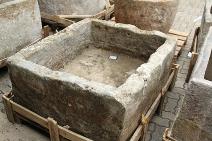 Square Limestone Planter