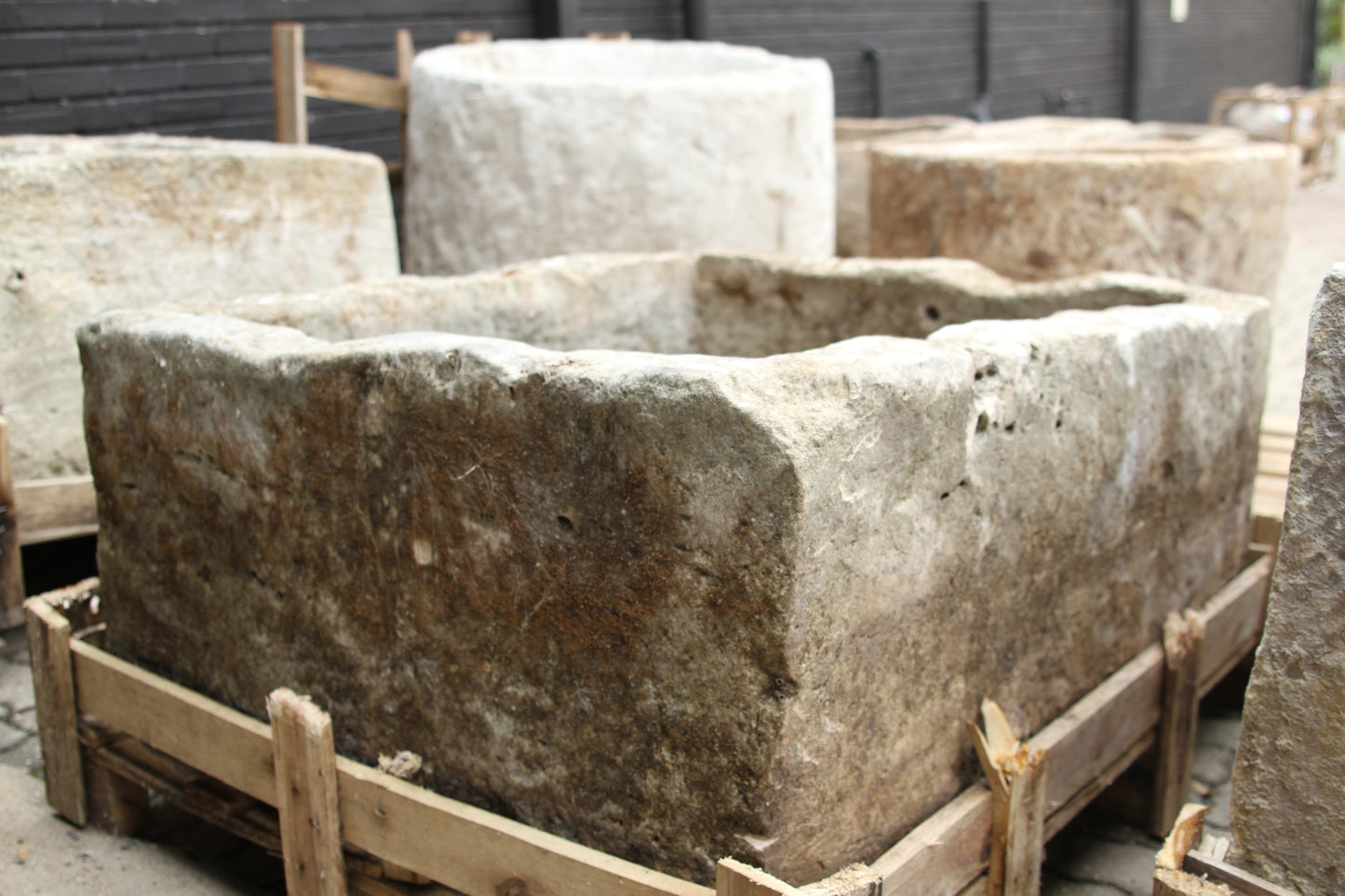 Square Limestone Planter