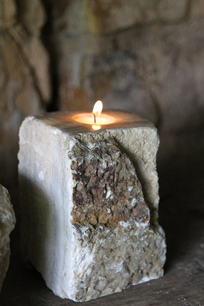 Rough Square Onyx Candle Holder