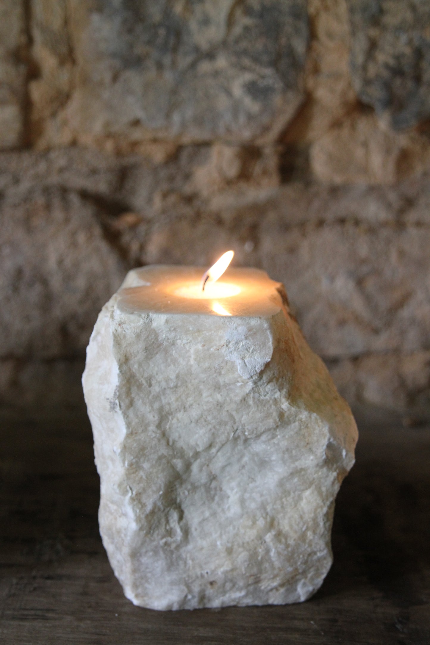 Rough Round Onyx Candle Holder