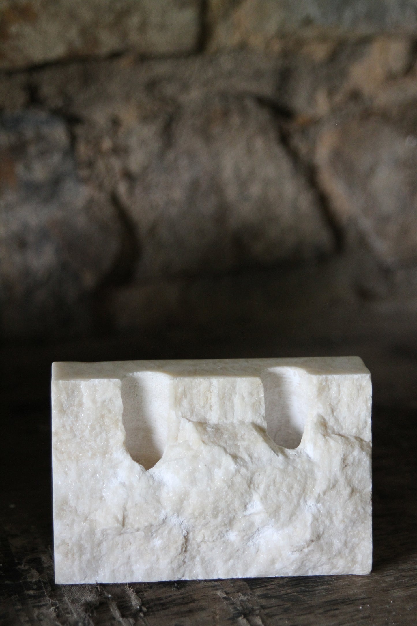 Travertine Candle Holder Rough