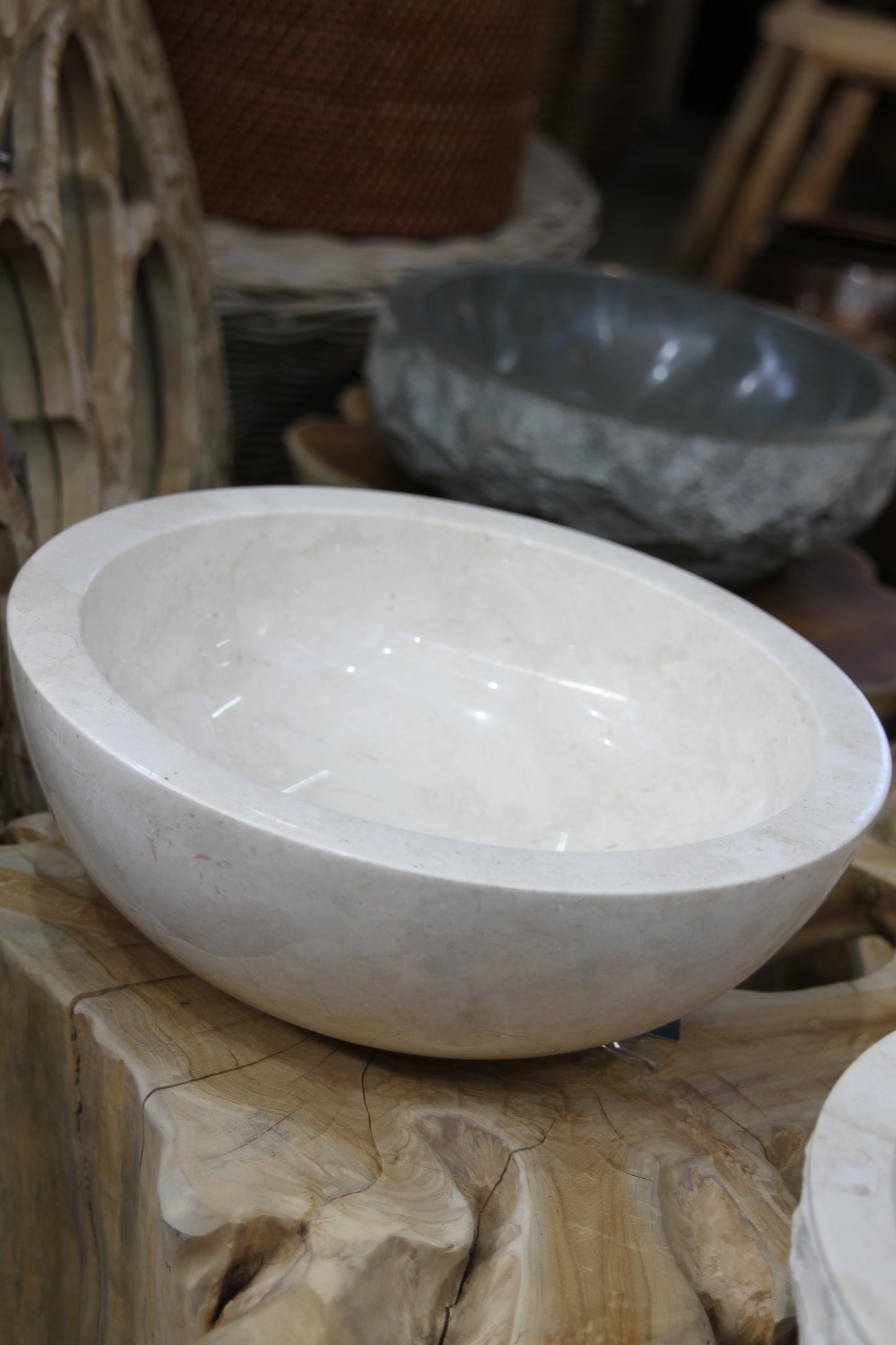 White Marble Basin - Fully Polished