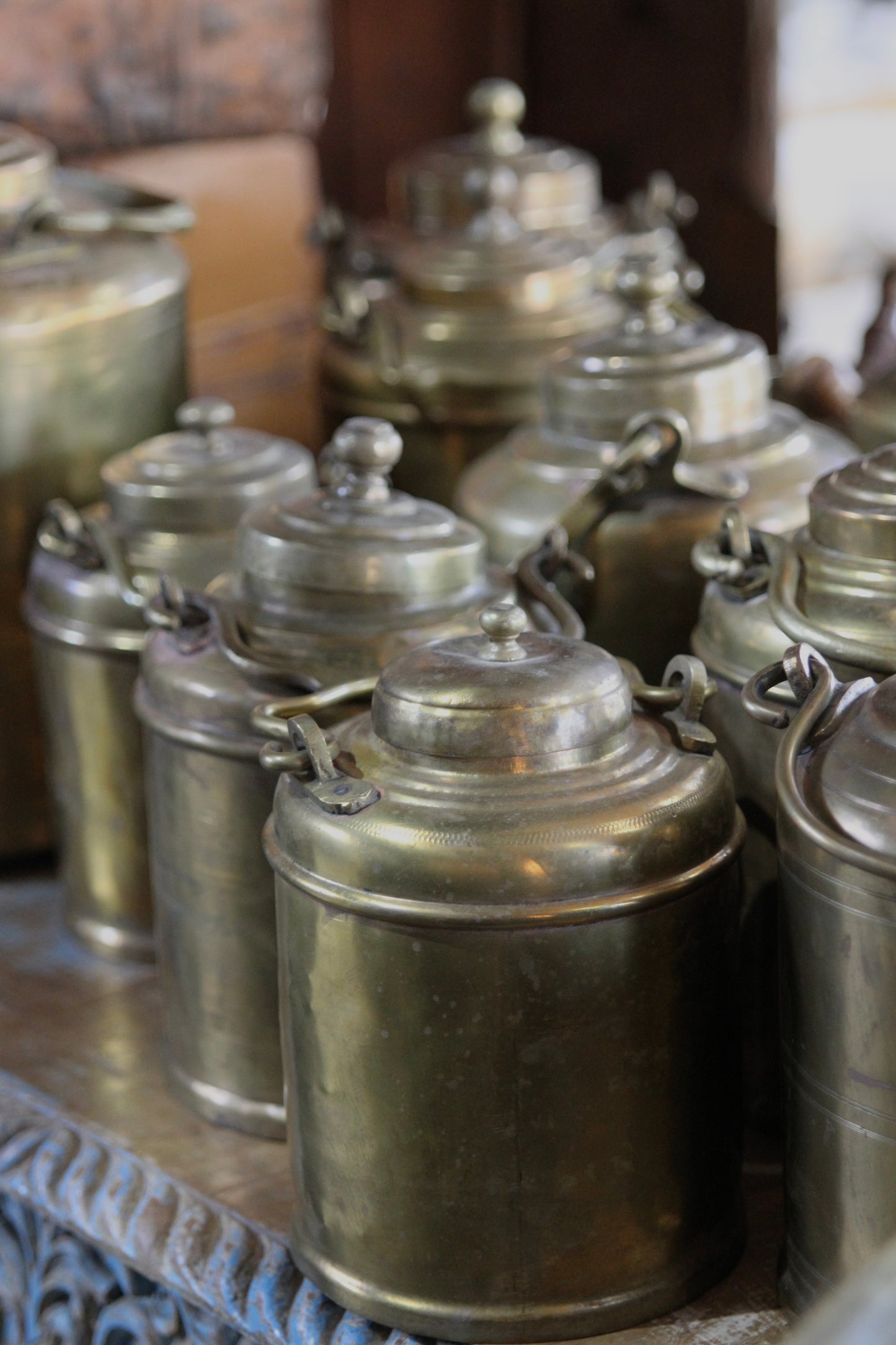 Antique Brass Container