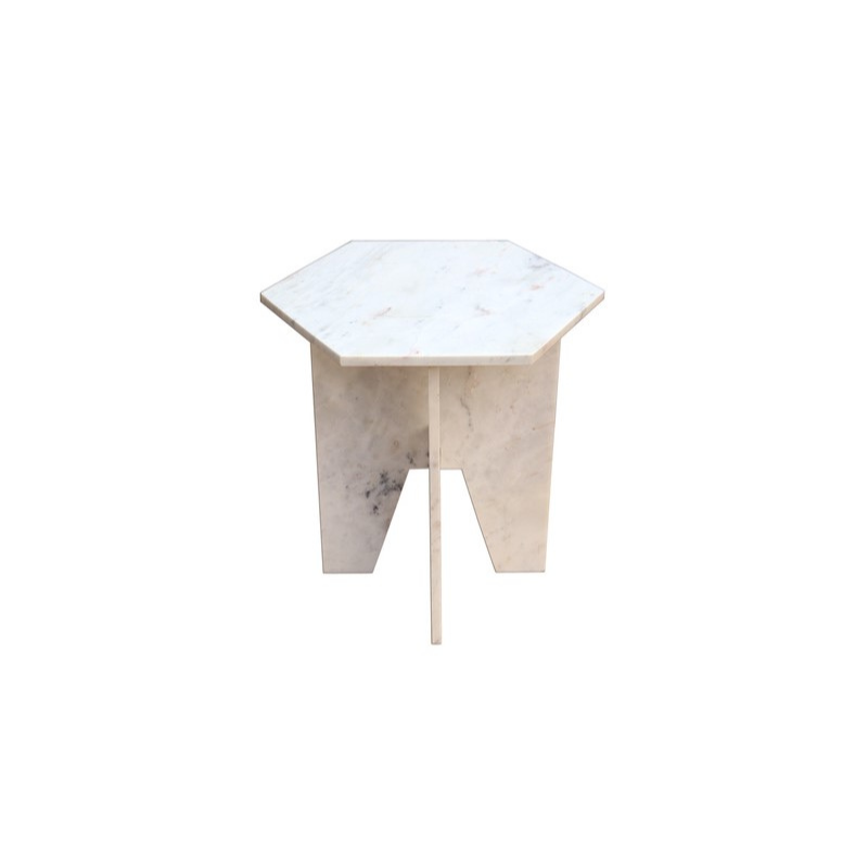 Marble Hexagonal Side Table