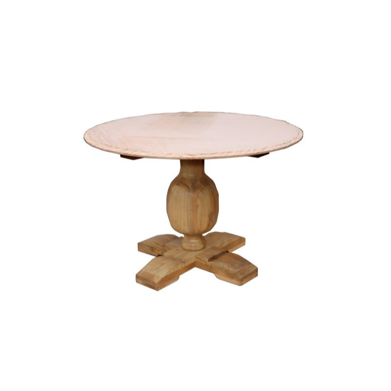 Marble Dining Table Round with Wooden Base