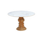 Marble Dining Table Round with Wooden Base